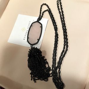 Kendra Scott pink and gunmetal necklace